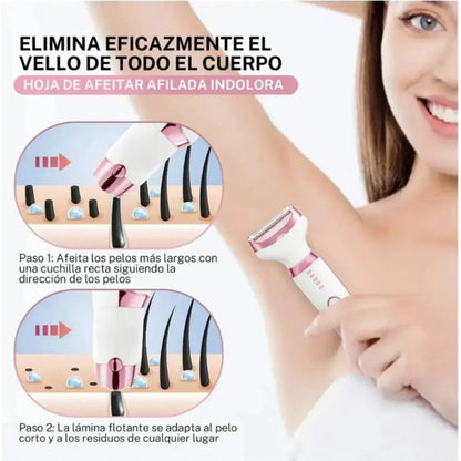 Rasuradora Eléctrica Femenina 4 en 1 – Cuida Tu Piel de Forma Práctica y Cómoda