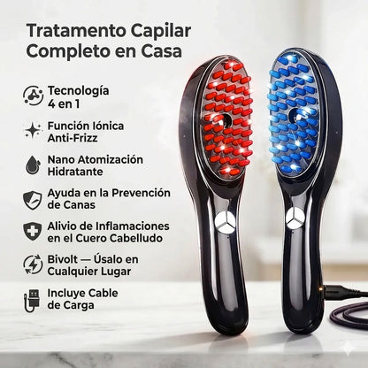 Cepillo Masajeador Capilar con Crecimiento de Cabello a Vapor